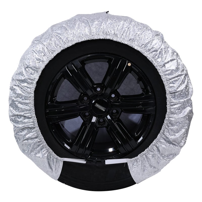 Moonet Tire Covers for RV Wheel (4 Pack Silver), Oxford Waterproof UV Sun Protectors for Motorhome Boat Trailer Camper Van SUV, Fits Tire Diameter 19"-22" * Width 11" - Image 5